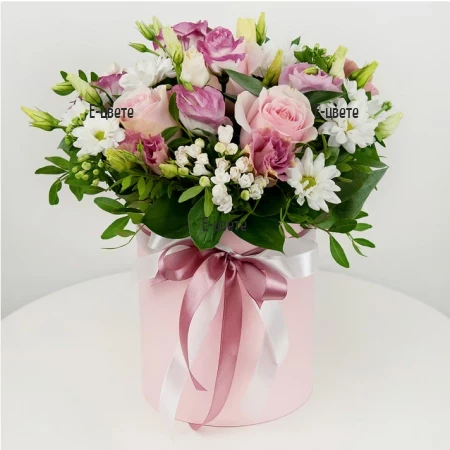 White flowers box arrangement to Bulgaria