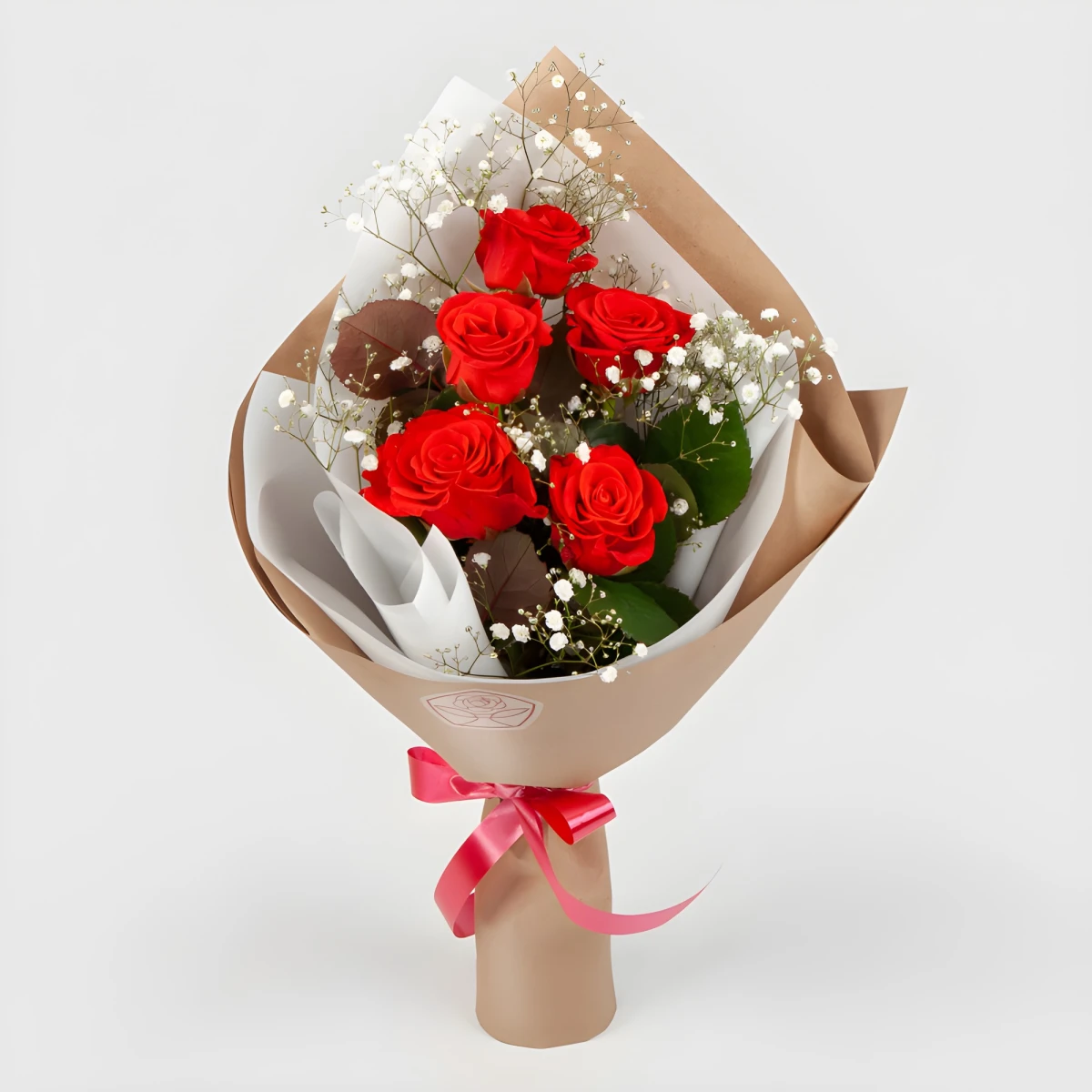 Send a romantic bouquet of red roses.