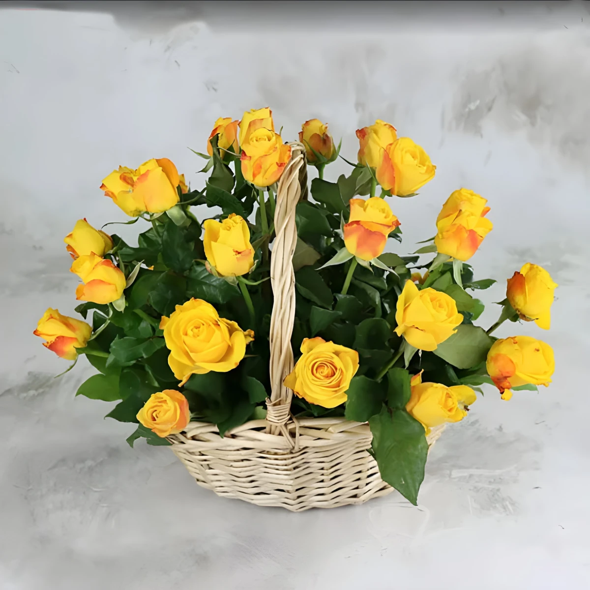 Flower delivery to Bulgaria basket of 25 yellow roses