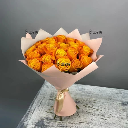 Send to Bulgaria 21 Orange Roses Bouquet