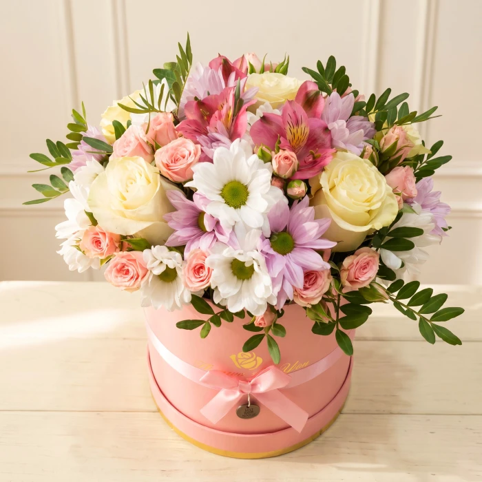 Pink and White Flower Box Delivery | Order Online Now