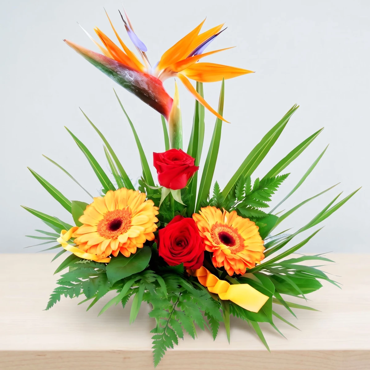 Rose, Gerbera & Strelitzia Arrangement