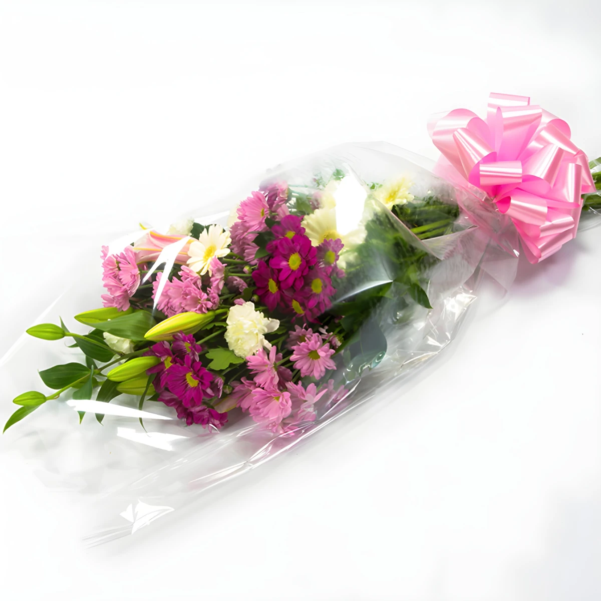 Delivery of a bouquet of pink flowers for condolences