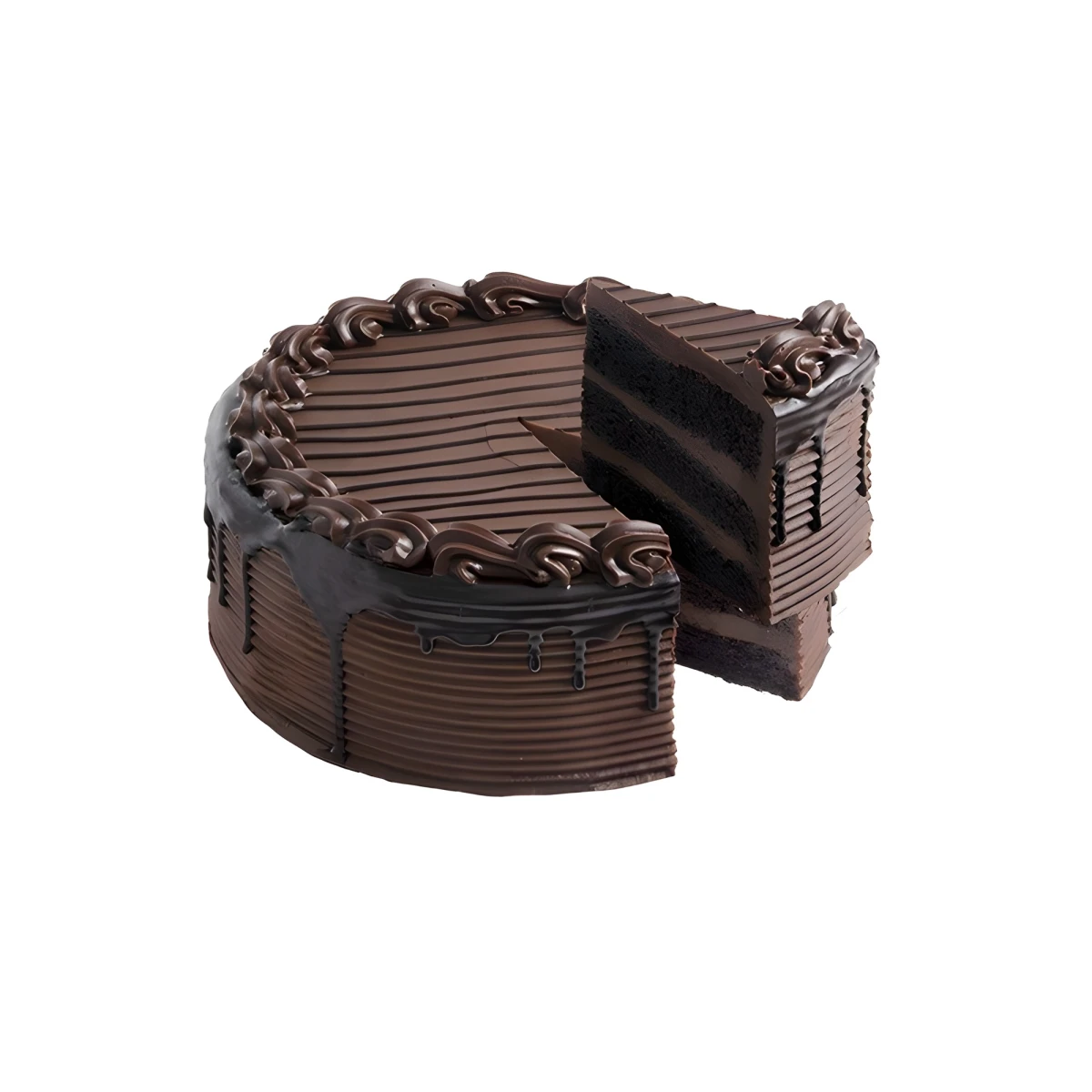 Order and delivery of chocolate cake by courier