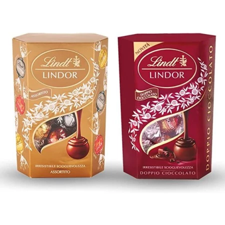 Two boxes of Lindor Cornet chocolates